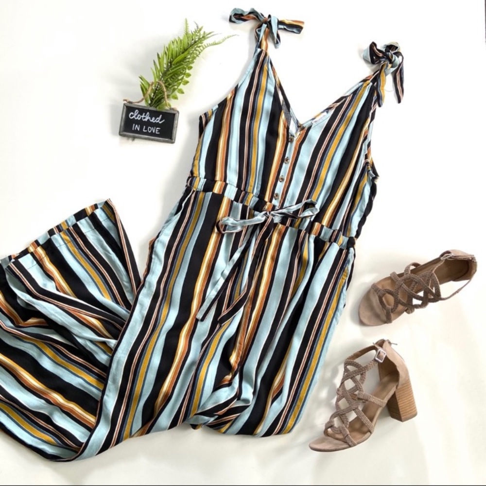 Xhilaration Multi Striped Sleeveless Jumpsuit